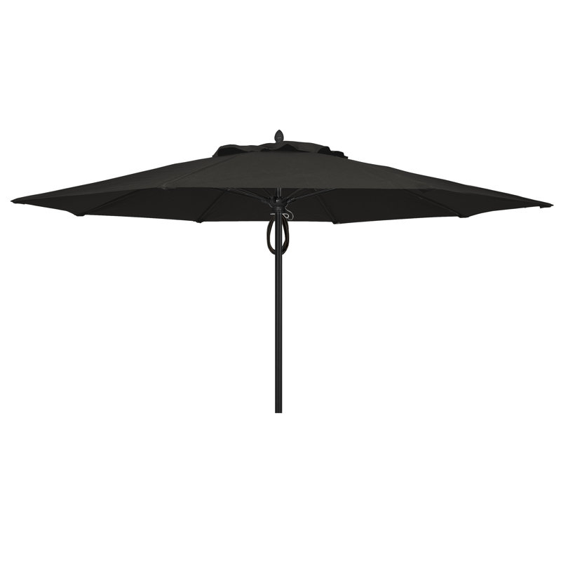 Parasol de marché 11 'Prestige, Blanc, Sunbrella® - noir
