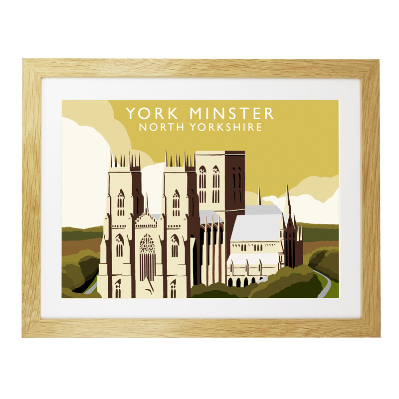 York Minster by Richard O'Neil - Print, Oak Wood Frame, 44 cm H x 54 cm W x 2.2 cm D