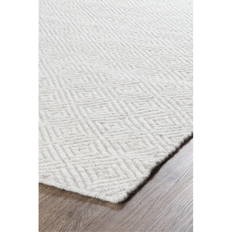 Lashawna Flatweave Wool White Rug, Rectangle 160 x 230cm
