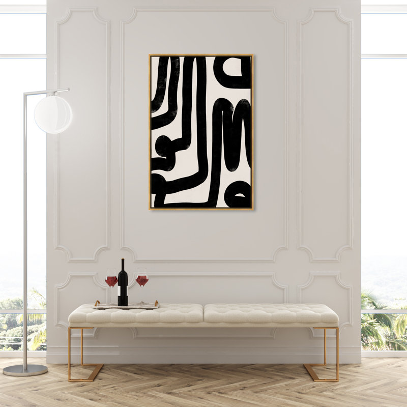 Modern Bold Brush Stroke Lines Print, 45" H x 30" W, Wrapped Canvas
