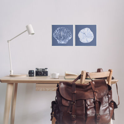 «Denim Sand Dollar & Scallop», ensemble de 2 plaques murales par Julie Derice