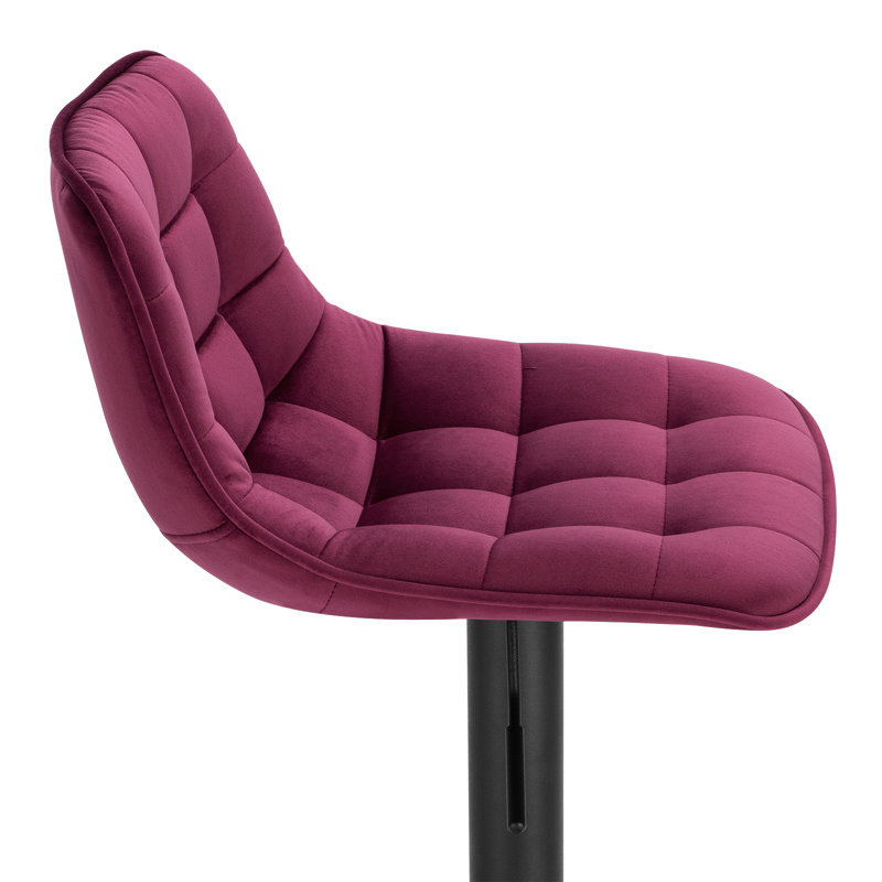 Peake Upholstered Adjustable Height Counter Stool with Metal Frame, Bordeaux