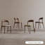 Ensemble de 2 chaises d'appoint beige et blanc + brun noisette