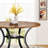 Aycide 47.2" Round Dining Table With Storage Shelf, Wooden Tabletop And Metal Base -114394671