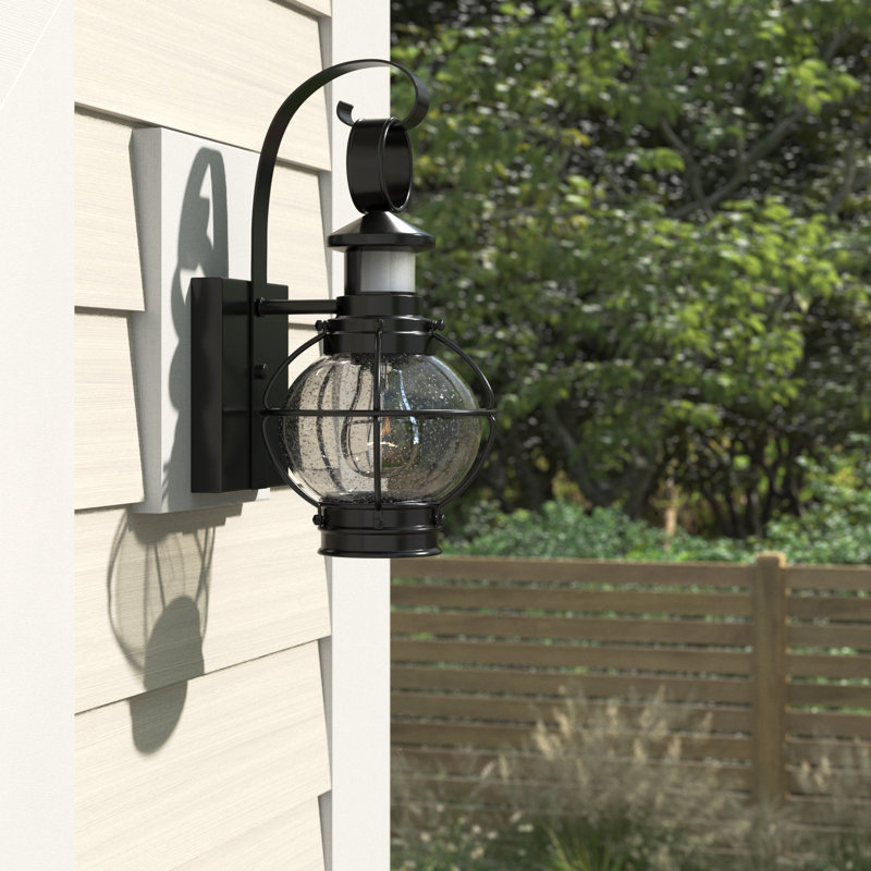 Lanterne murale d'extérieur Suted Seeded, H 13,5 po x l 6,75 po x P 8 po, Noir