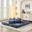 Lit convertible pliant en bleu, polyvalent pour se prélasser et dormir, tissu chenille doux, espace de rangement, rembourrage rapide après avoir déballé le matelas pour dormir, rembourrage, oreillers inclus-1756344813
