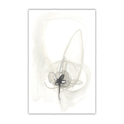 Neutral Floral Gesture IV 1 Piece Wrapped Canvas Wall Art