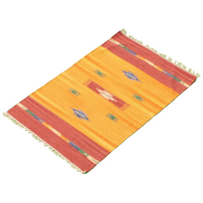 Tapis oriental orange / rouge / bleu en laine Kilim