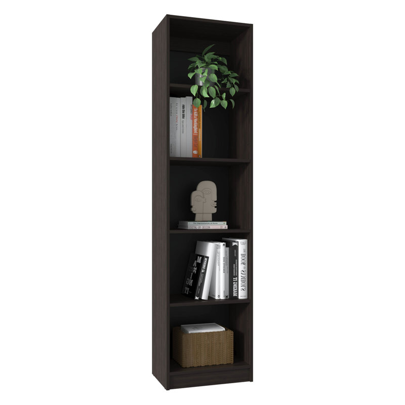 Bibliothèque étroite à 5 tablettes Home, (5 tablettes) H 71,1 po x l 11,8 po x P 17,8 po, Noyer