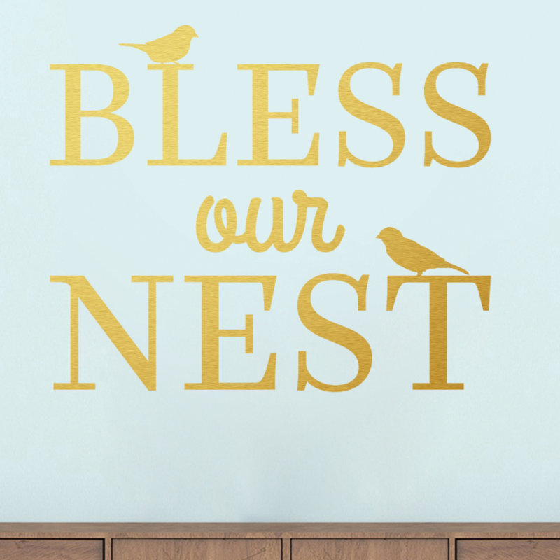 Décalcomanie murale bless notre nid, Or