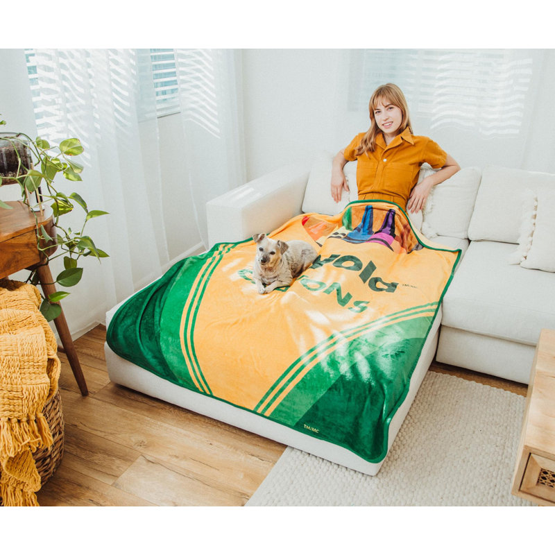 Crayola Crayon Box Retro Fleece Throw Blanket 45 x 60 Inches
