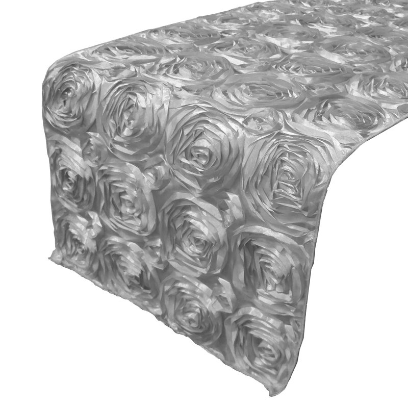 Chemin de table floral, L 12 po x L 60 po, Argent