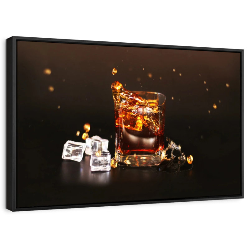 " Cold Whiskey Drink Canvas Print ", 9" H x 13" W