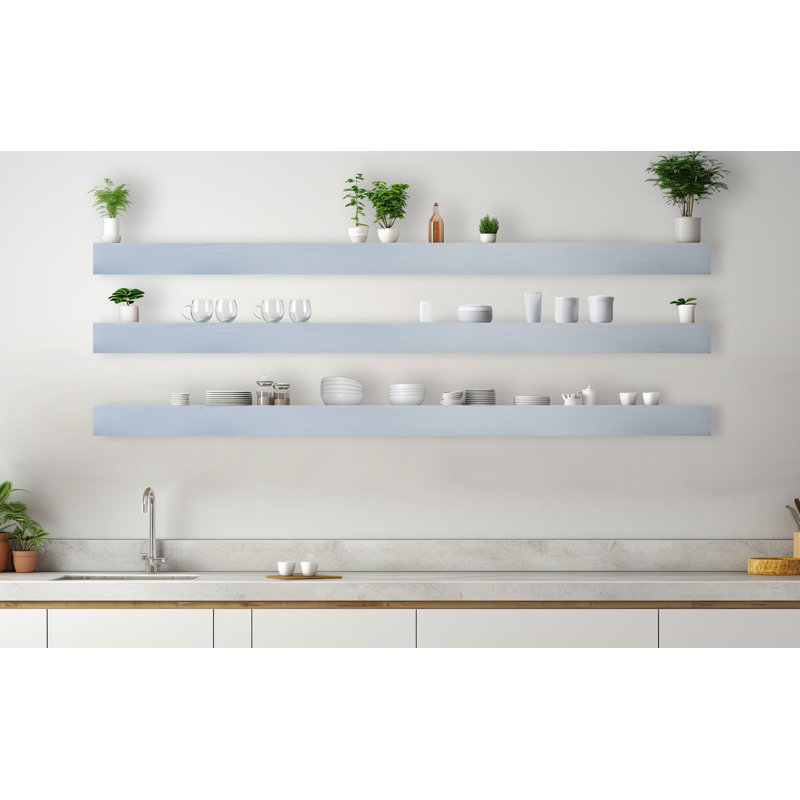 Ensemble de 3 tablettes flottantes Rayne, Gris, H 5 po x l 70 po x P 7 po