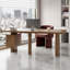 Bureau en bois massif brun à 3 tiroirs-760258372-760256697