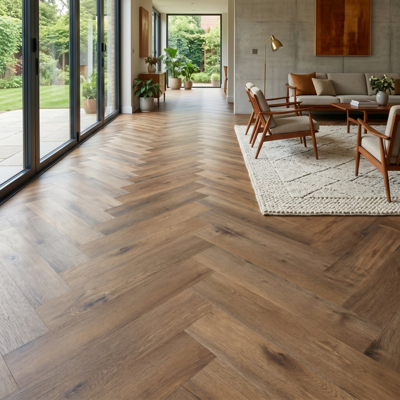 Planches de vinyle Blues Herringbone SPC - 29,5 po x 5,9 po - chêne Harpo, Chêne Harpo