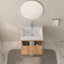 Meuble-lavabo mural flottant avec lavabo intégré et finition en contreplaqué-558198399
