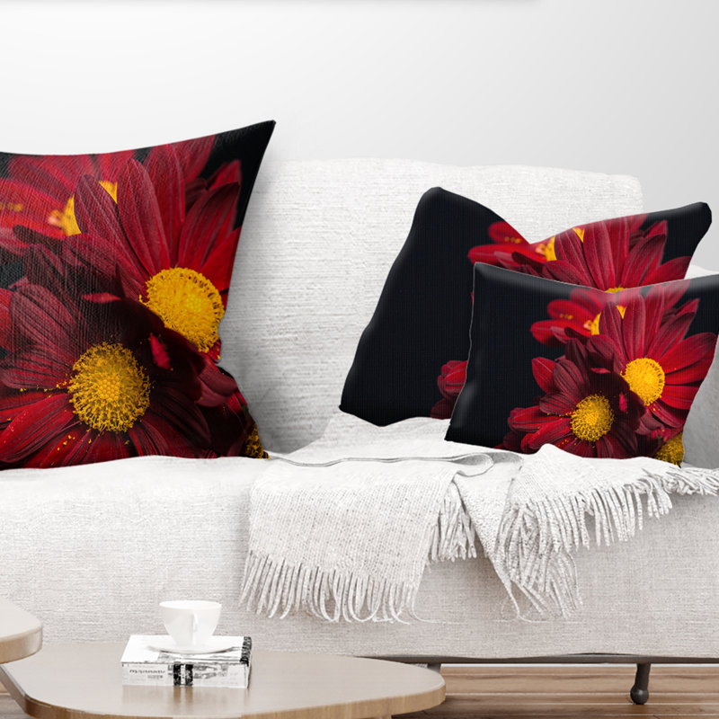 Coussin décoratif en velours rouge