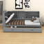 Lit plateforme simple en bois avec tablettes, 2 tiroirs et tête de lit tapissier-2125375069