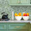 Sage Green Peel And Stick Arabesque Vinyl Tile Thicker Upgrade Design (10 Tiles/ Set)