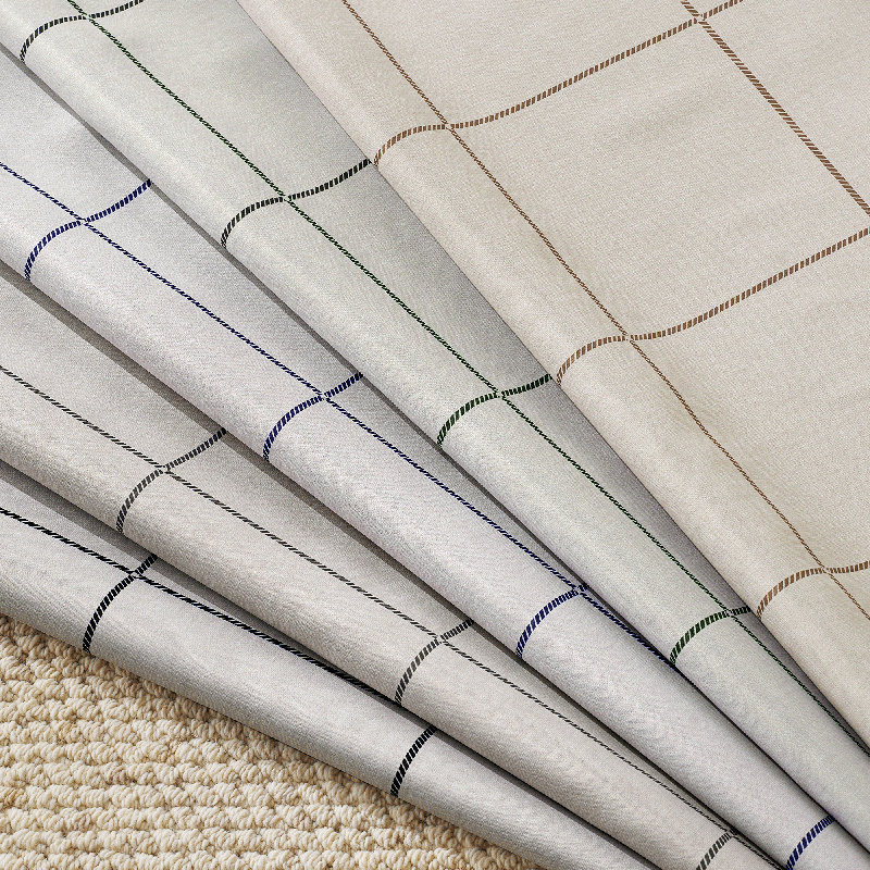  100% Blackout Plaid Curtains for Bedroom, Rod Pocket & Back Tab Brighton Windowpane Pattern Window Treatments for Living Room, 2 Panels