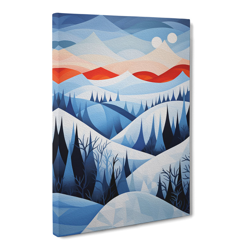 Winter Landscape Geometric - Print, 50cm H x 35cm W x 3cm D
