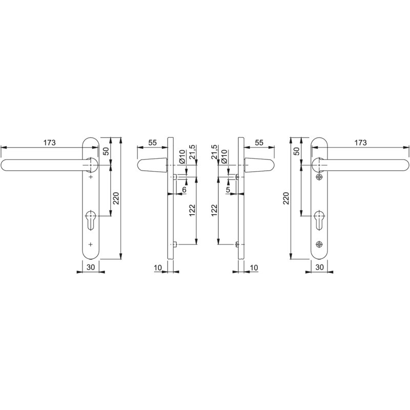Keyed Right Hand Door Handle, Diamond White