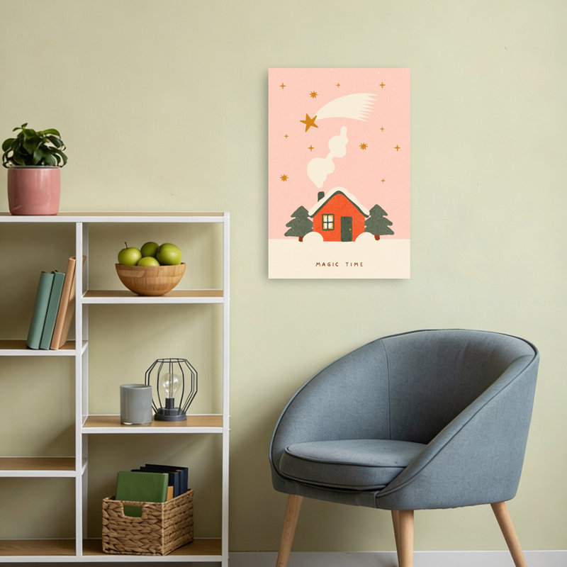 A Magical Time At Christmas Abstract Landscape Tree Wall Art Print 1 Piece Wrapped Canvas Wall Art, 60.96cm H x 40.64cm W