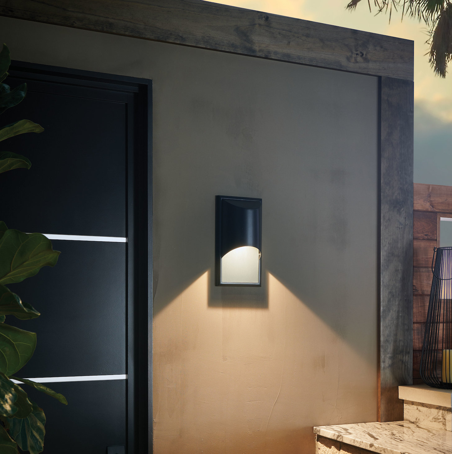 Aurore Outdoor Wall Lantern, Medium, Satin Black, Incandescent