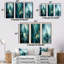 Emerald Blue Pyramid Shapes I - Ensemble de 3 pièces murales abstraites modernes-2014768679-2014768676