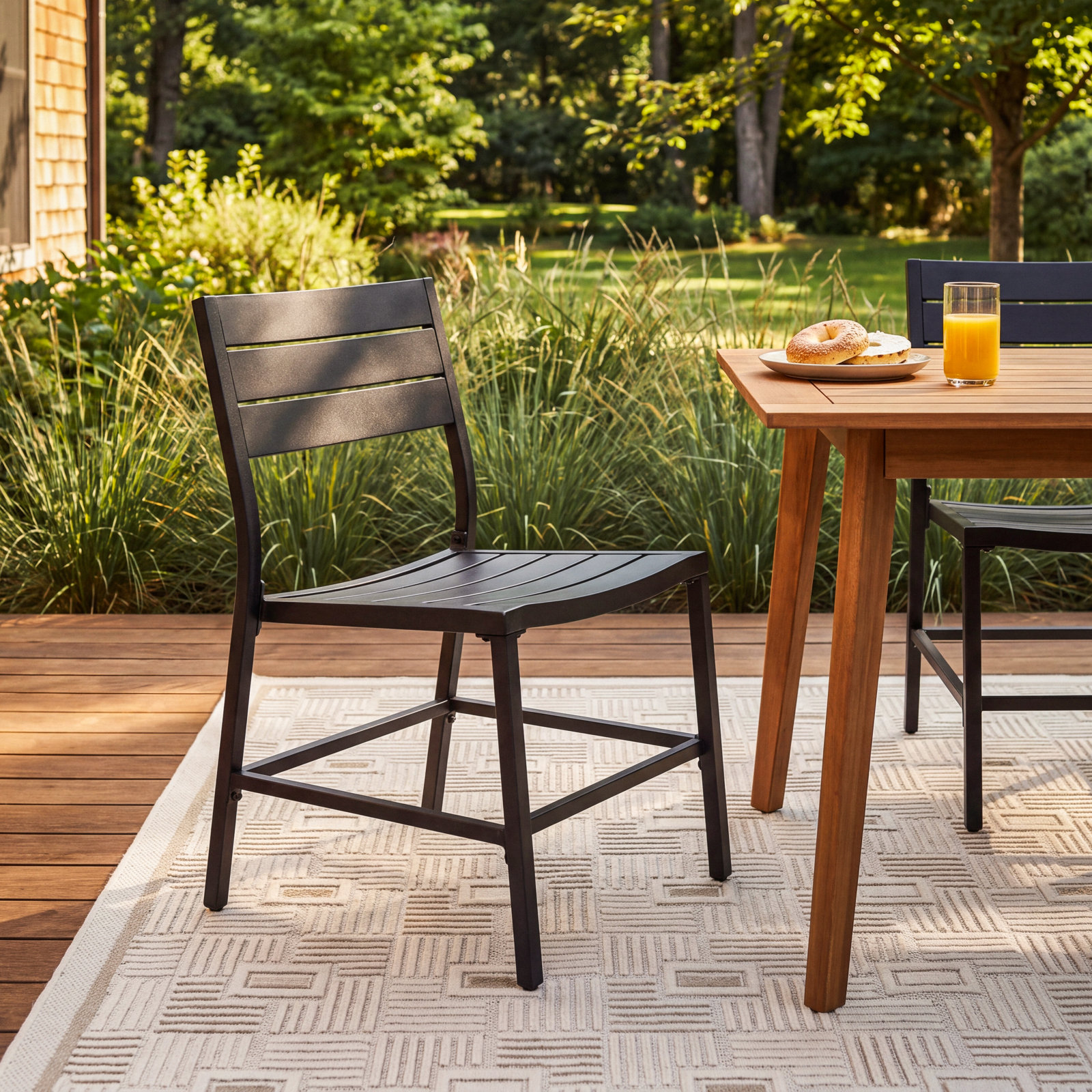 Armando Patio Side Chair, Black