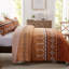 Ensemble de courtepointe 2 pièces pour lit simple - couvre-lit léger en microfibre et 1 taie décorative, motif aztèque Bohème rouille orange brûlé, surdimensionné 68 po x 86 po, couvre-lit toutes saisons-122570585-122570584