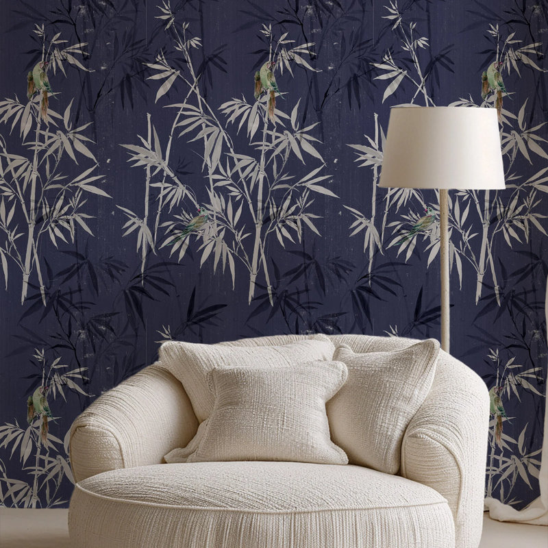 BB756739DE084C1B829A96AB4BA9AD0E Forest Chinoiserie Wallpaper, Blue