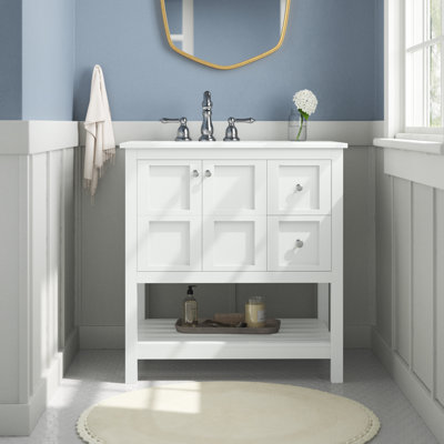 Krish 32'' Single Bathroom Vanity with Engineered Marble Top