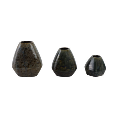 Set Of 3 5/7/8" Khabir Ceramic Vases