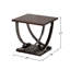 Table carrée en nickel noir avec tablette inférieure - Option et surface pratiques en bois