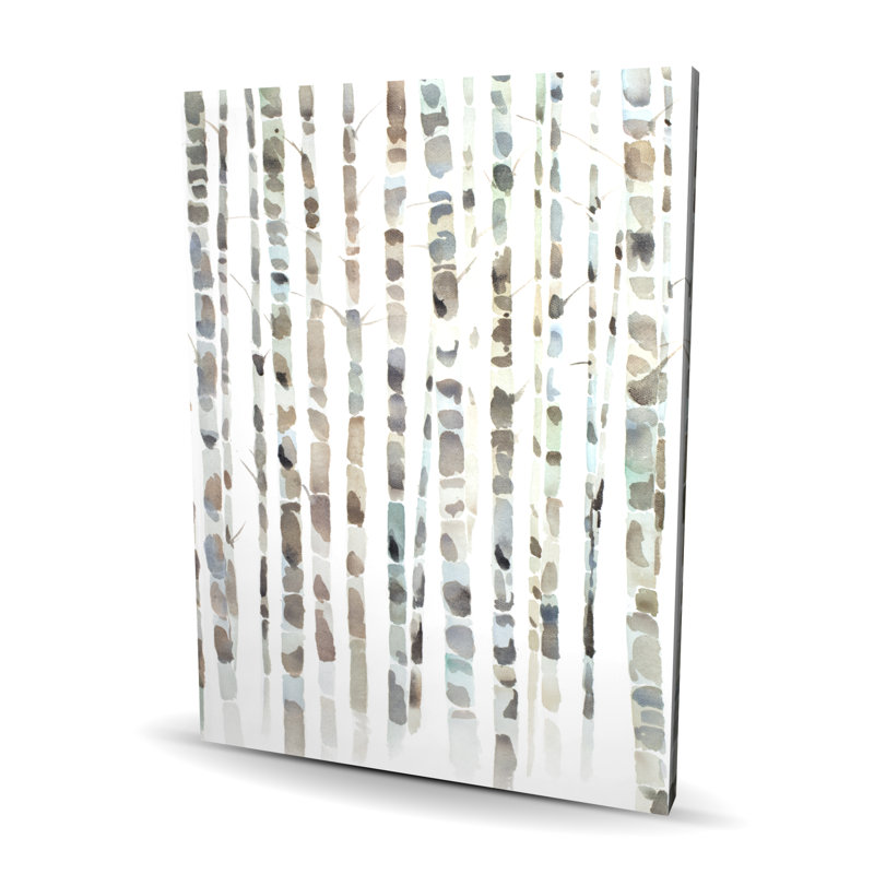 Aquarelle sur toile de bouleau forêt | Décoration de salon