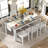 7-Piece Wooden Dining Table Set Mutifunctional Extendable Table With 12" Leaf And 2 Drawers, 6 Dining Chairs With Soft Cushion-1953925451