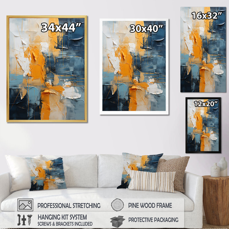 Abstract Layers II sur impression sur toile, H 20 po x l 12 po x P 1 po, Toile tendue