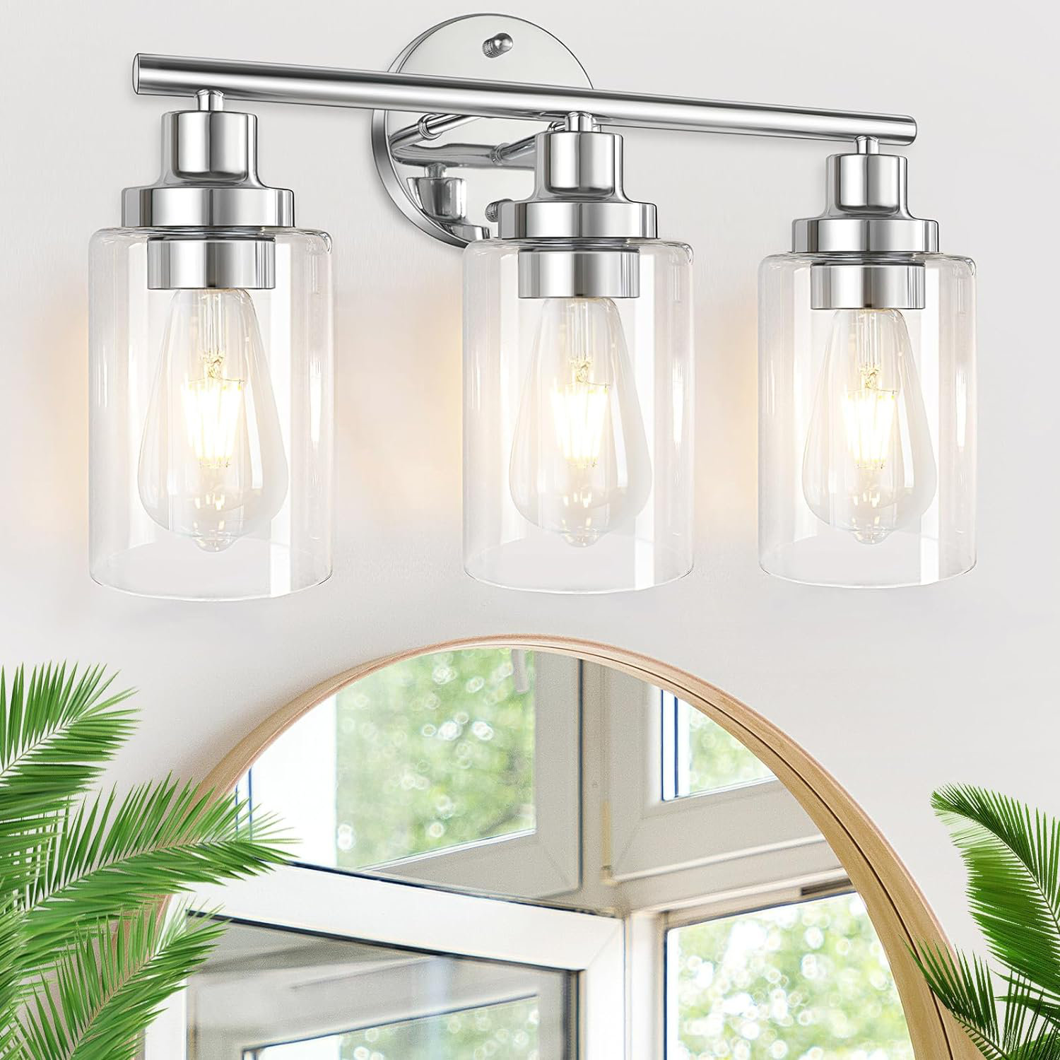 Ebern Designs Silver 3 Light Modern Wall Sconces Lighting Bathroom ...