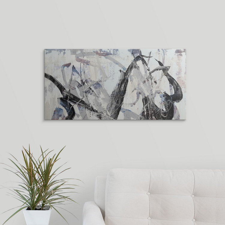 «Gestural II» Bellinda, reproduction d'art, H 15 po x l 30 po x P 1,5 po, Toile