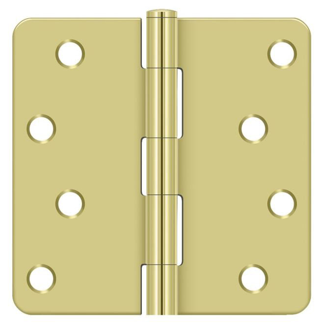 Charnière Deltana S44R43, 4 po x 4 po x 1/4 po, en laiton poli, Laiton brillant