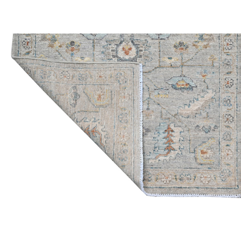 Tapis argent noué à la main de haute qualité
