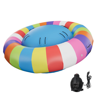 Tube de remorquage gonflable pour 5 personnes pour la navigation de plaisance, tube de sports nautiques rotatif de 10 pieds avec pompe électrique