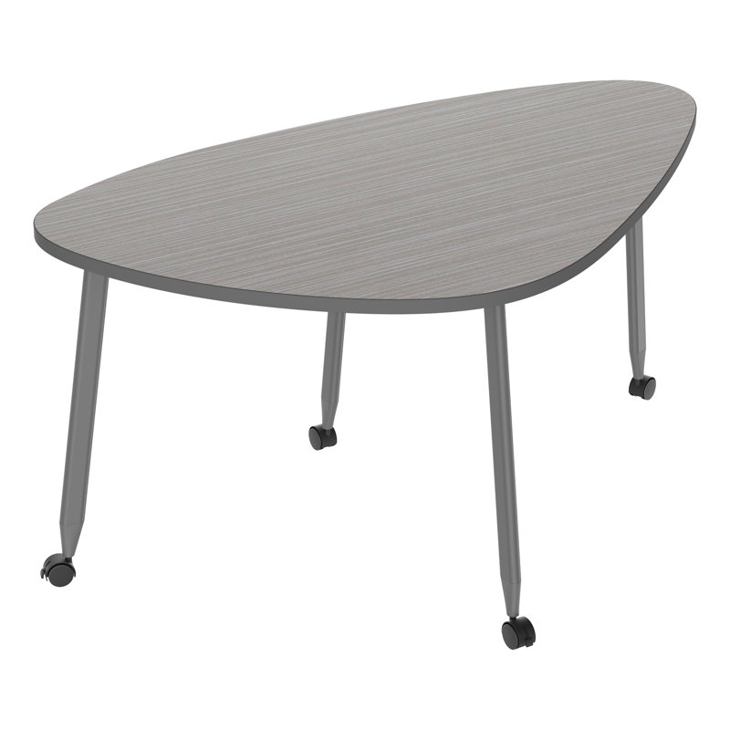Table mobile à triangles arrondis - collaboration de groupe polyvalente, Gris clair