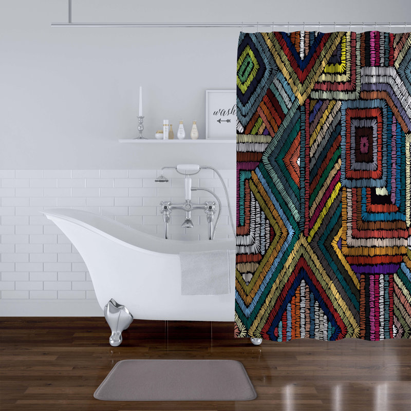 Geometric Shower Curtain, 90" H x 70" W