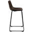 Brown And Black Armless Bar Stools  Pair  - Stylish Seating For Hangouts. Upholstered In Two-Tone Brown. Supportive Back Foot Support. Classic Industrial Design. Fits Various Hangout Areas. 39" H X