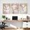 Mouette florale Art déco sur toile tendue, reproduction d'art sur toile, ensemble de 3