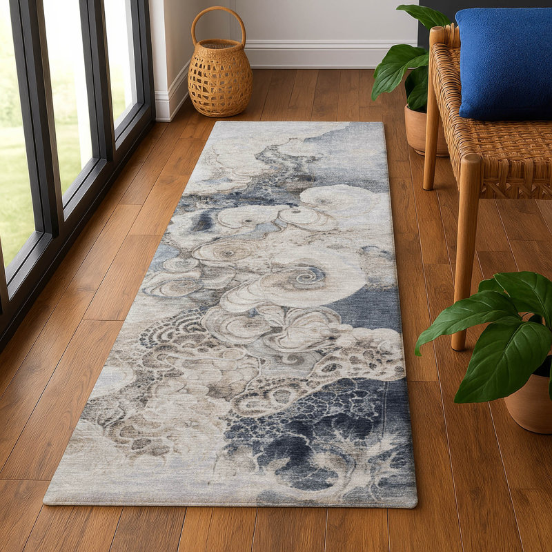 Premium Machine Washable Medena AMF1860 Abstract Rug, Runner 2'3" x 7'6"