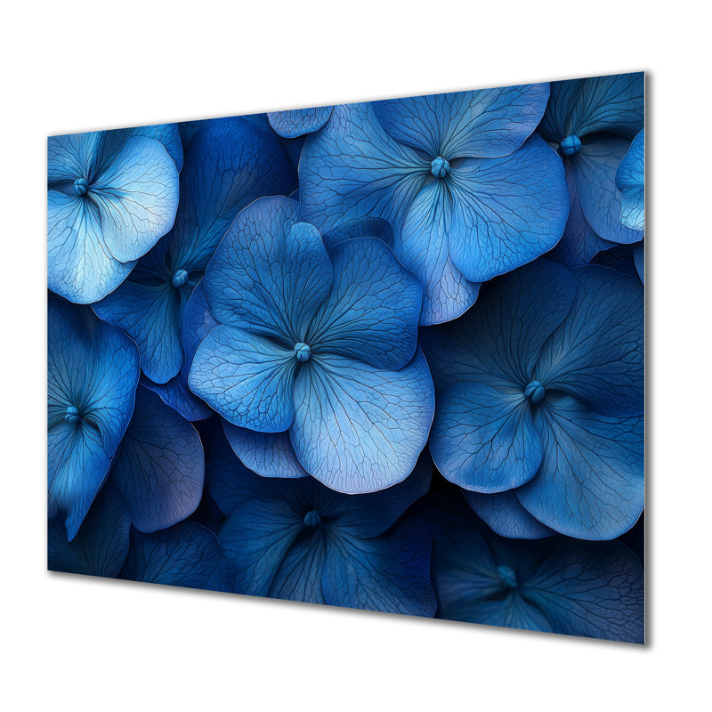 «Blue Ocean Petals», art mural, H 12 po x l 20 po